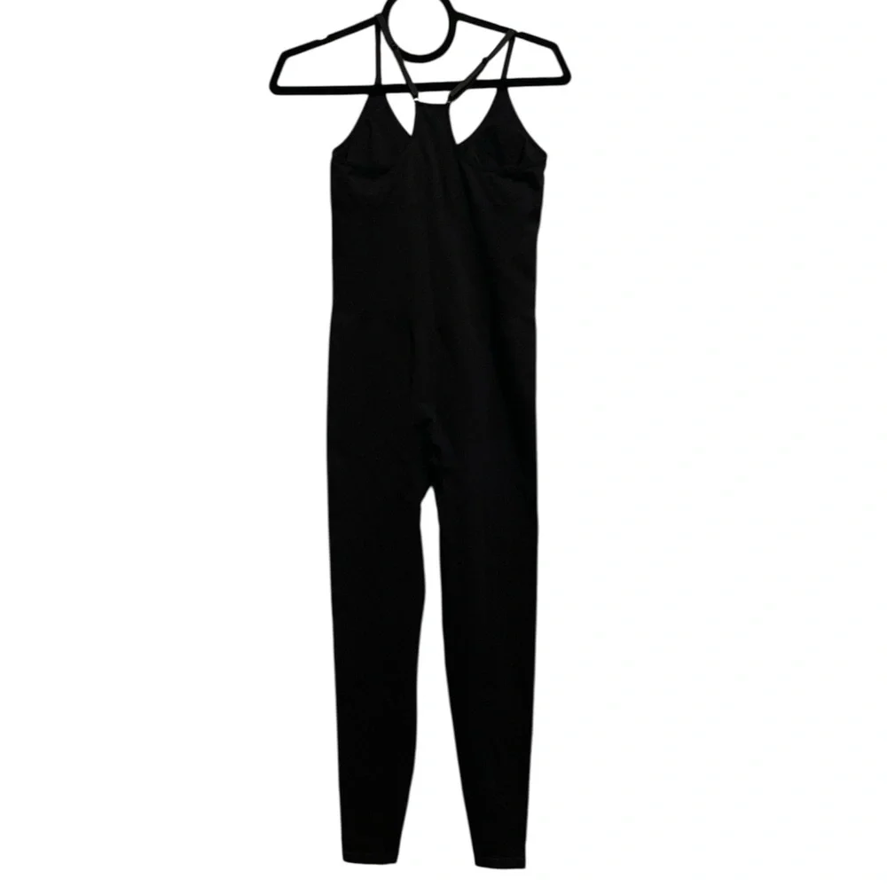 Black Women's Strappy Jumpsuit - Picture 2 of 3